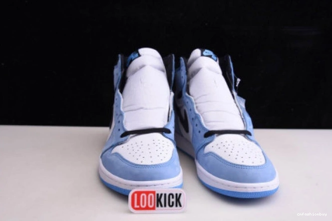 HIGH JORDAN BLACK WHITE 1 UNIVERSITY RETRO AIR 555088-134 BLUE 0715